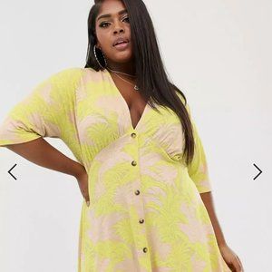 Plus Size Colorful Dress Yellow